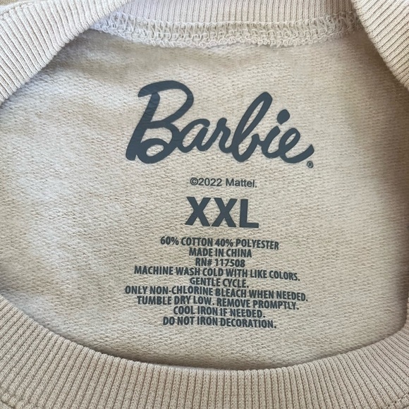 Barbie Sweatshirt Black Barbie Square Style, 60% Cotton, Raw Hem; Size XXL - Picture 3 of 7